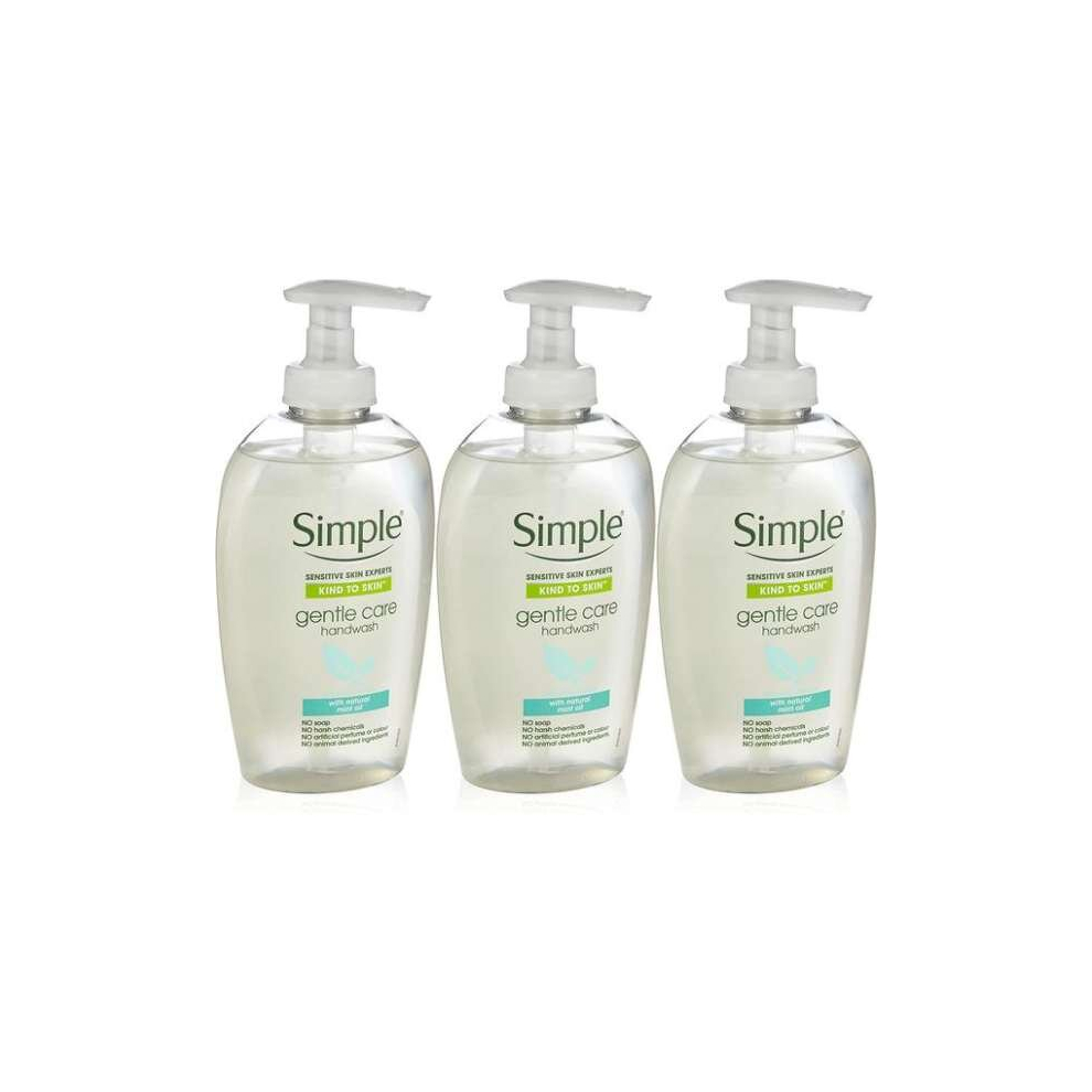 Simple Simple Kind to Skin Gentle Care Hand Wash, 250 milliliters (Colourless Bottle) (Pack of 3)