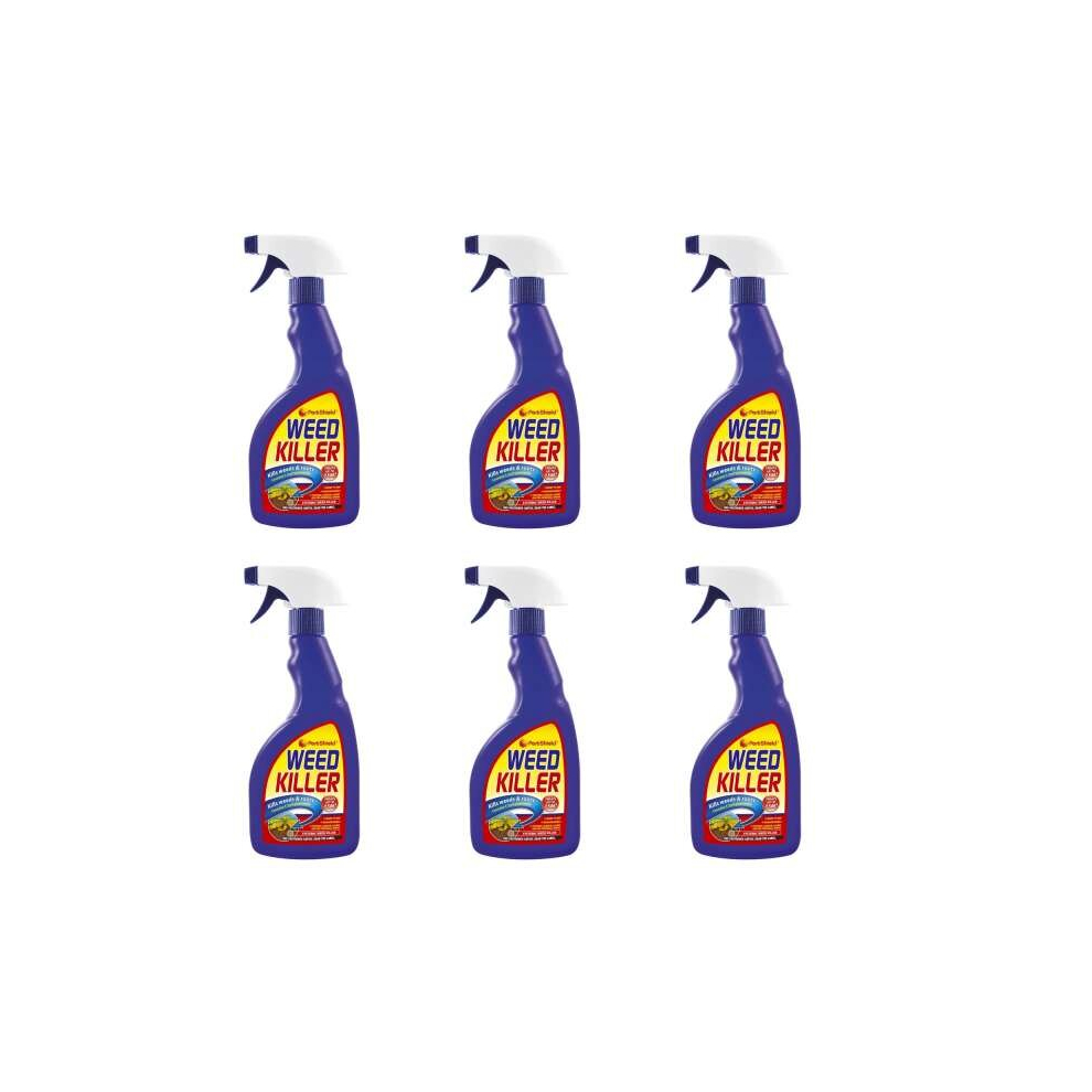 PestShield Weed Killer 500ml Trigger Spray  (BLUE BOTTLE) (Pack of 6)