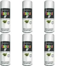 Paint Factory White Gloss Spray Paint Interior & Exterior 250ml           7133 (Pack of 6)