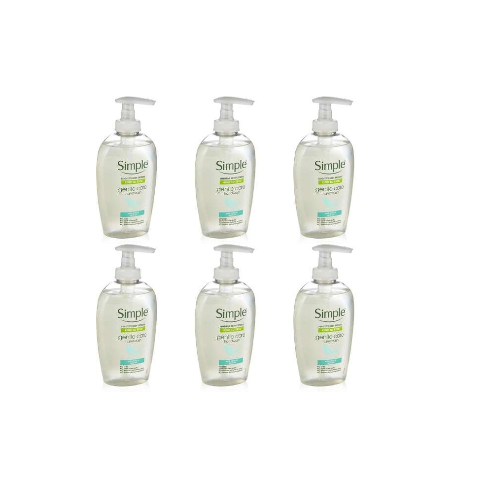 Simple Simple Kind to Skin Gentle Care Hand Wash, 250 milliliters (Colourless Bottle) (Pack of 6)