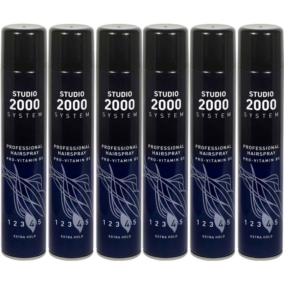 Studio 2000 Professional Hairspray Extra Hold 400ml (Pack of 6)