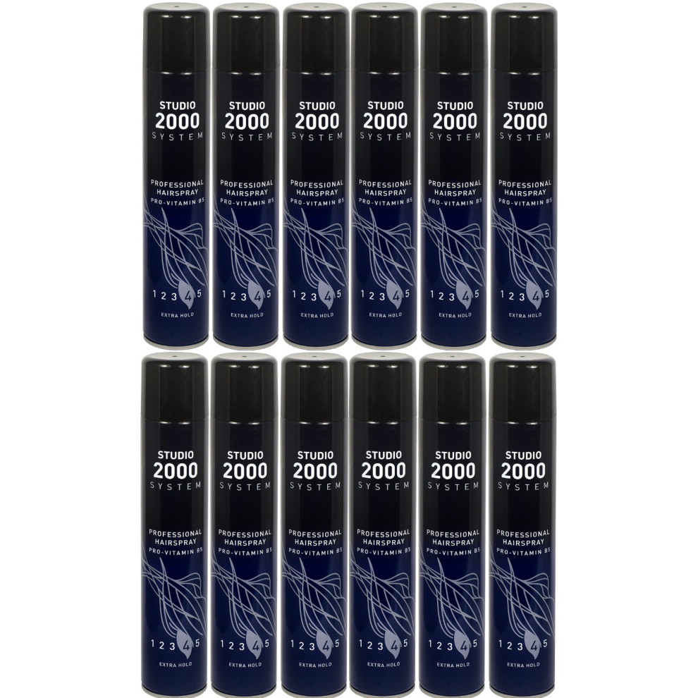 Studio 2000 Professional Hairspray Extra Hold 400ml (Pack of 12)