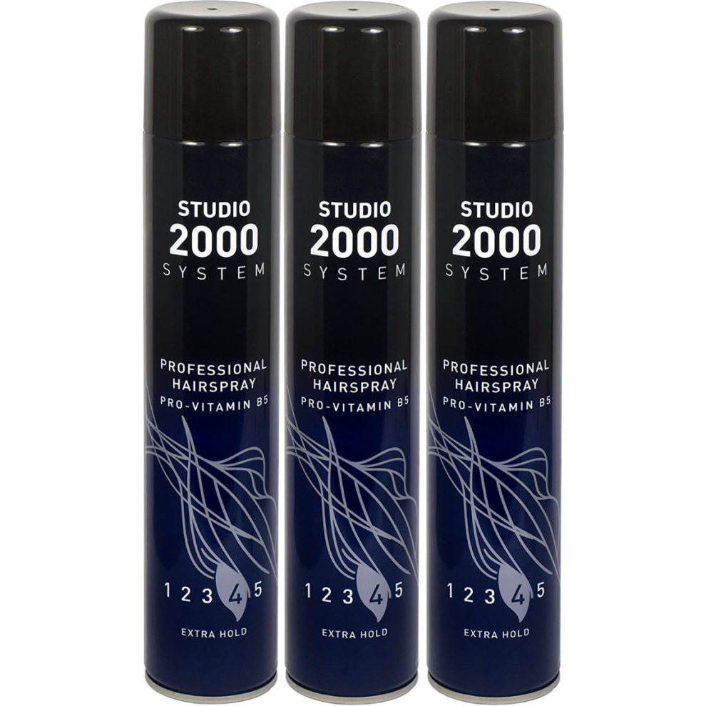 Studio 2000 Professional Hairspray Extra Hold 400ml (Pack of 3)