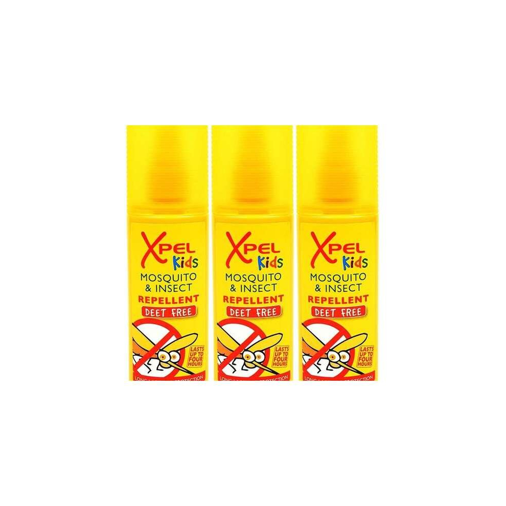 Xpel Kids Mosquito & Insect Repellent 70ml (DEET FREE) Pump Spray (Pack of 3)