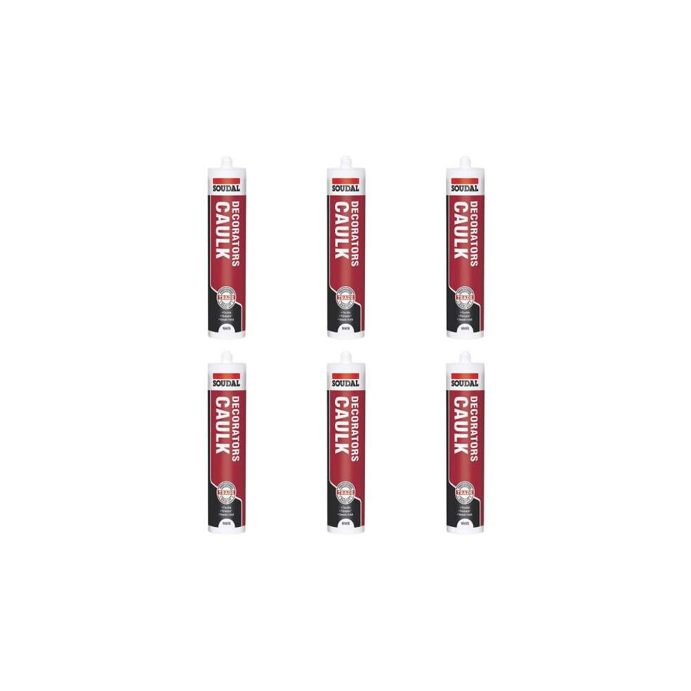 Soudal Decorators Caulk White 290ml    121638 (Pack of 6)