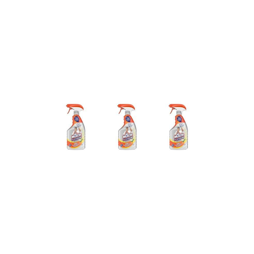 Mr Muscle Kitchen Cleaner Citrus Platinum Antibacterial Kitchen Spray, 750ml (Pack of 3)