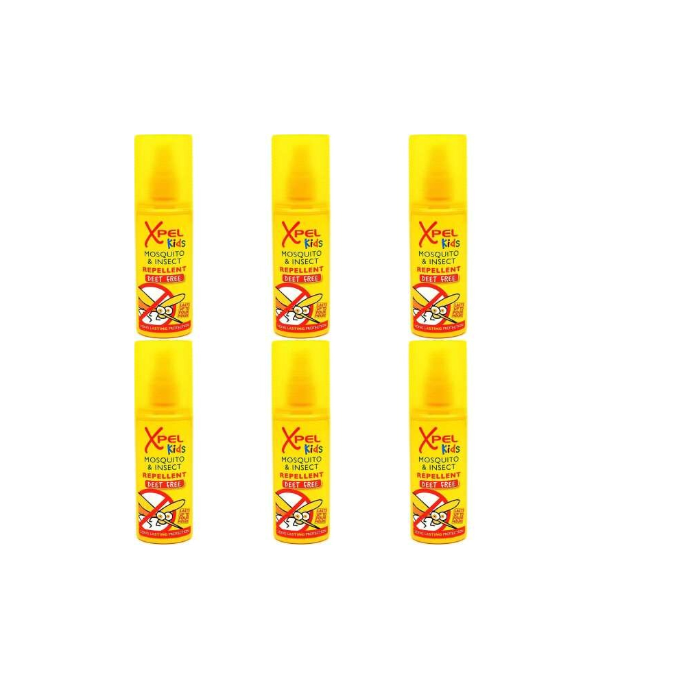 Xpel Kids Mosquito & Insect Repellent 70ml (DEET FREE) Pump Spray (Pack of 6)