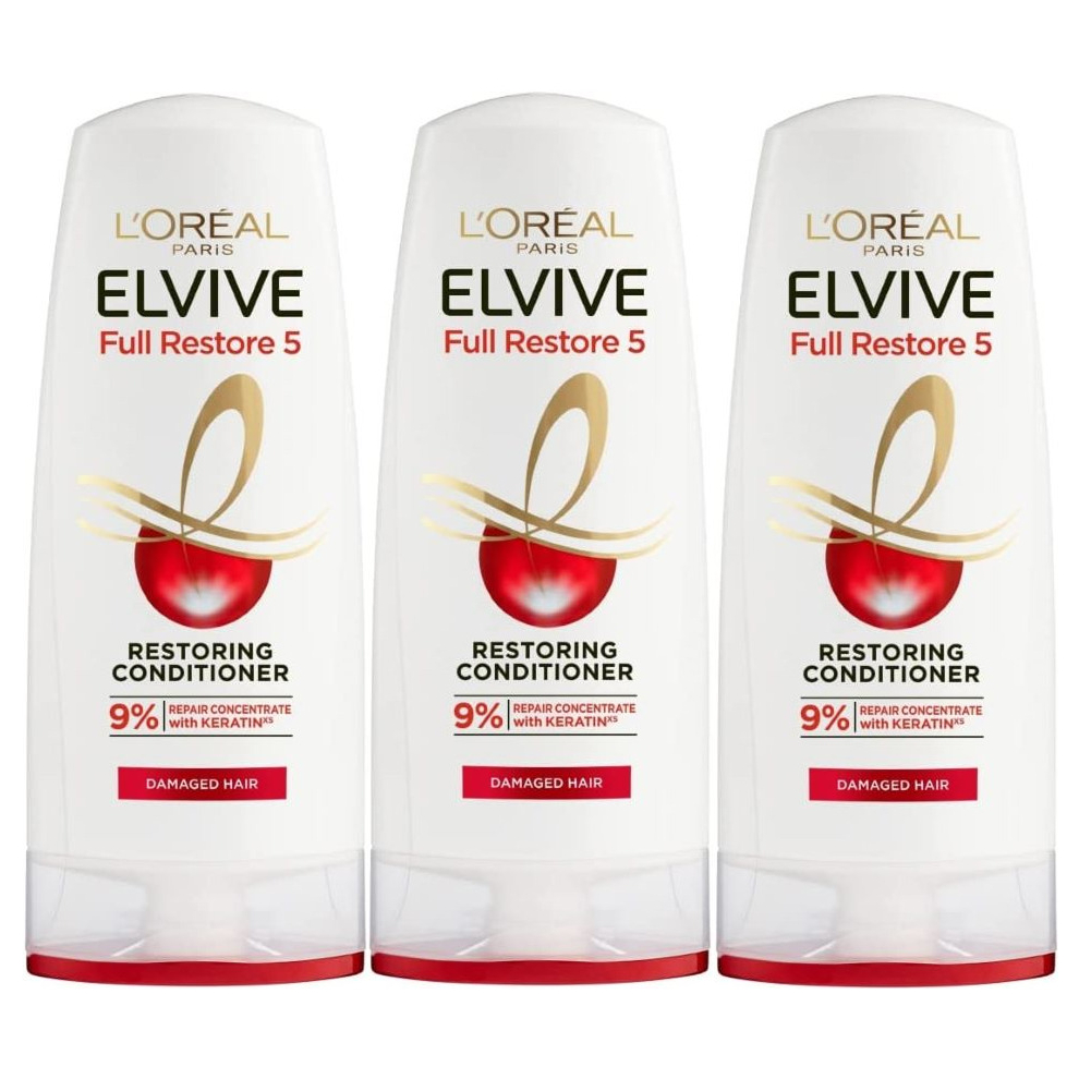 LOreal Elvive Full Restore 5 Restoring Conditioner 300ml (Pack of 3)