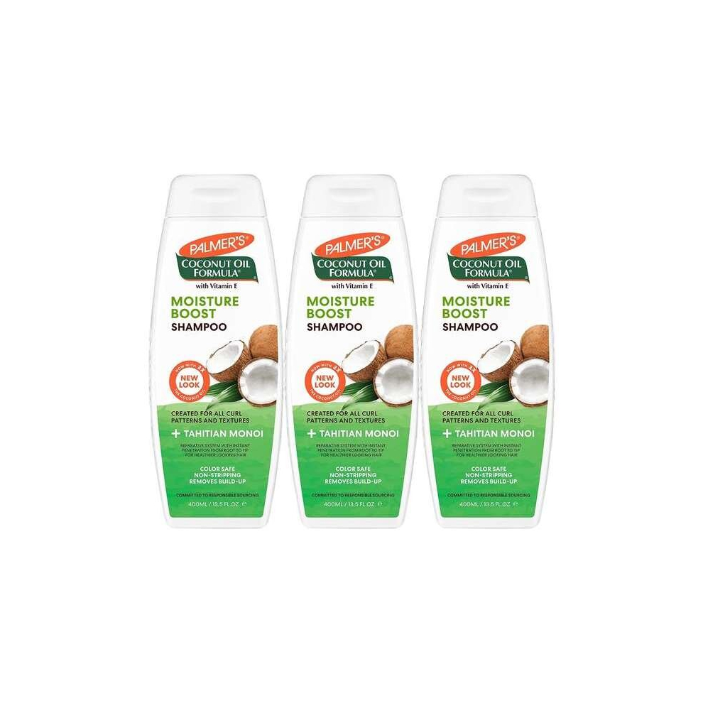 Palmers Coconut Oil Formula Moisture Boost Shampoo 400ml (Pack of 3)