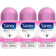 Sanex Dermo Invisible Roll On Antiperspirant 50ml (Pack of 3)