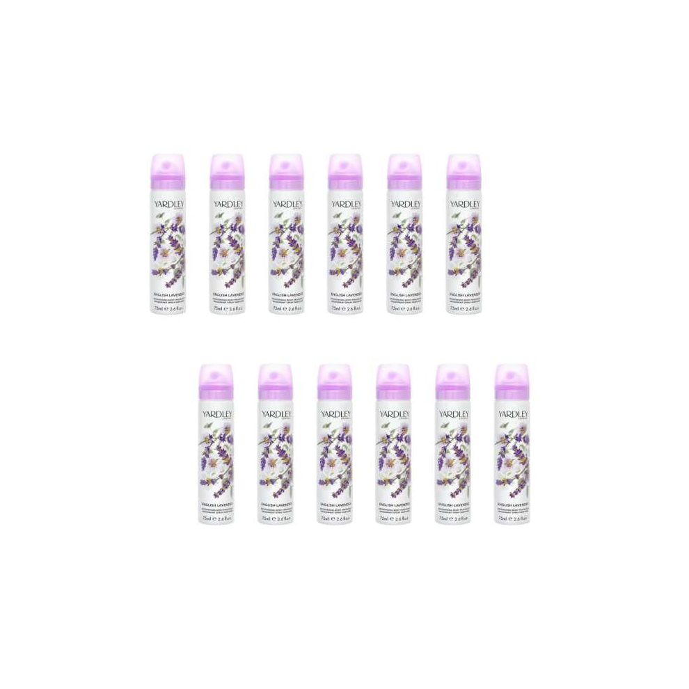 Yardley English Lavender  Body Spray 75ml (Pack of 12)