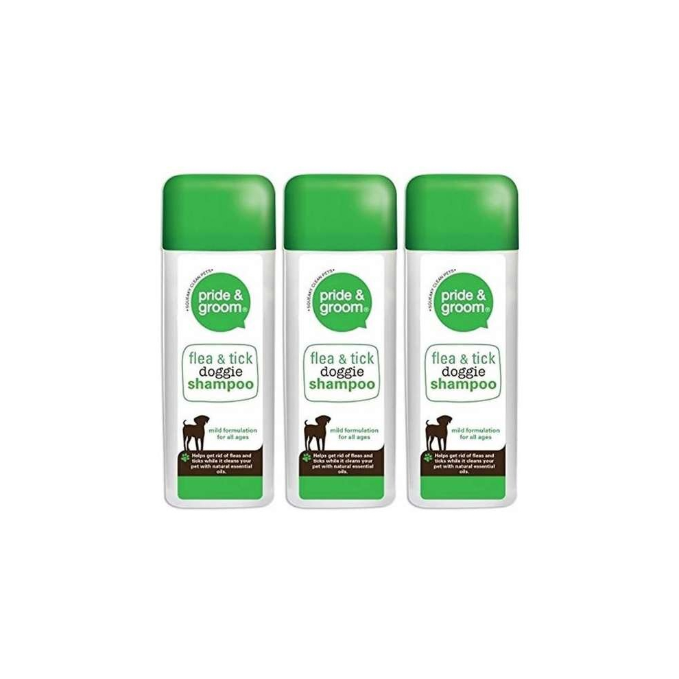 Pride & Groom Flea & Tick Dog Shampoo 300ml (Pack of 3)