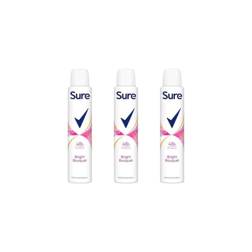 Sure Bright Bouquet Anti-Perspirant deodorant women 48hr 200ml (Pack of 3)