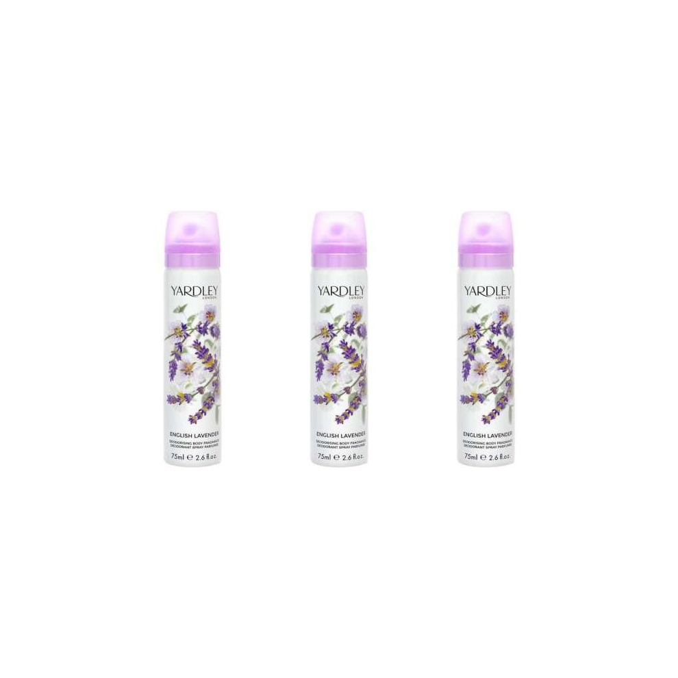 Yardley English Lavender  Body Spray 75ml (Pack of 3)