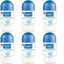 Sanex Dermo Extra Control Roll-On Deodorant, 48h Protection, 50ml (Pack of 6)
