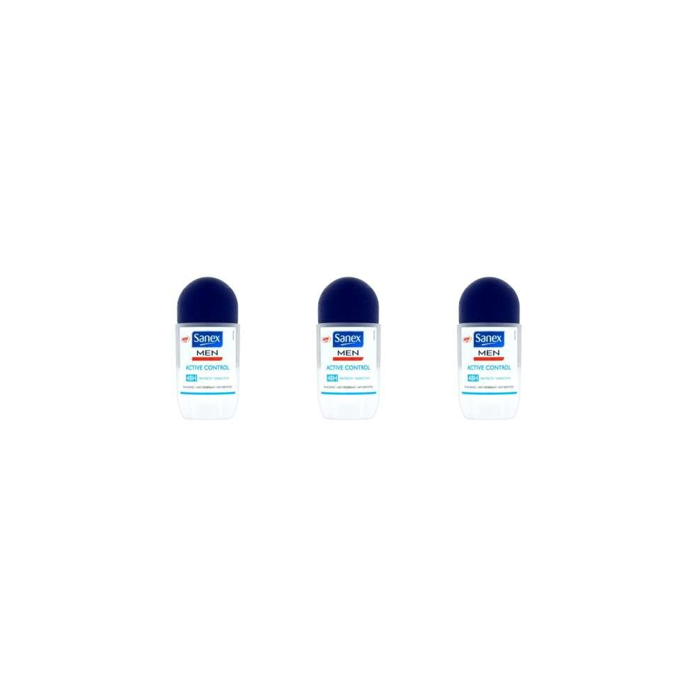 Sanex Men Active Control Anti-Perspirant Roll-On, 50ml (Pack of 3)