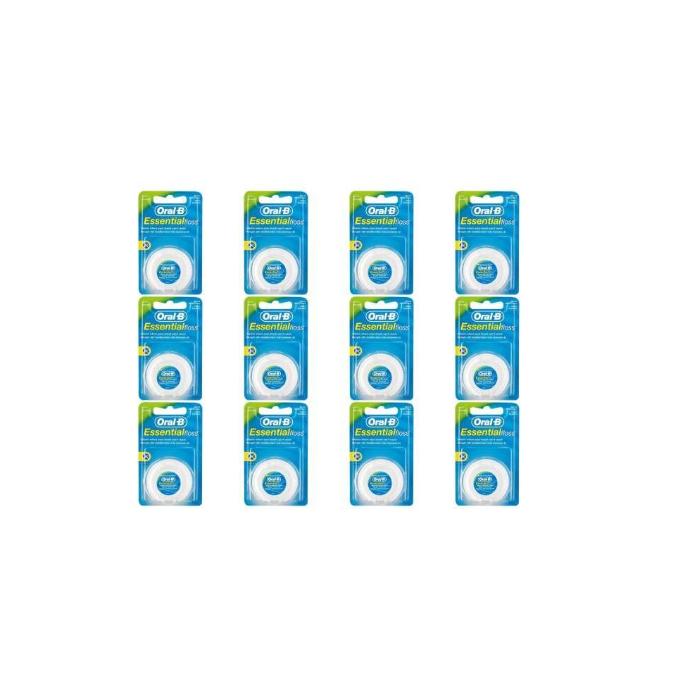 Oral-B Essential Waxed Mint Floss, 50 m(5029) (Pack of 12)