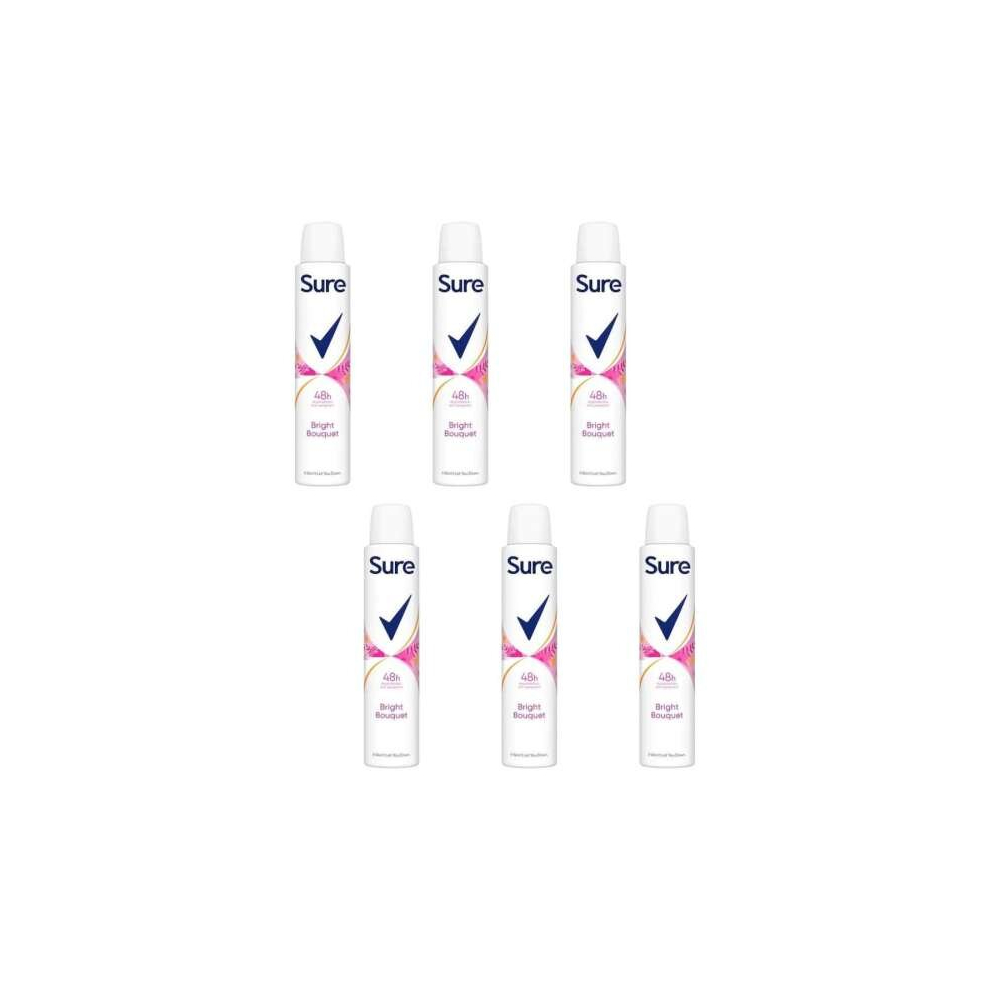 Sure Bright Bouquet Anti-Perspirant deodorant women 48hr 200ml (Pack of 6)