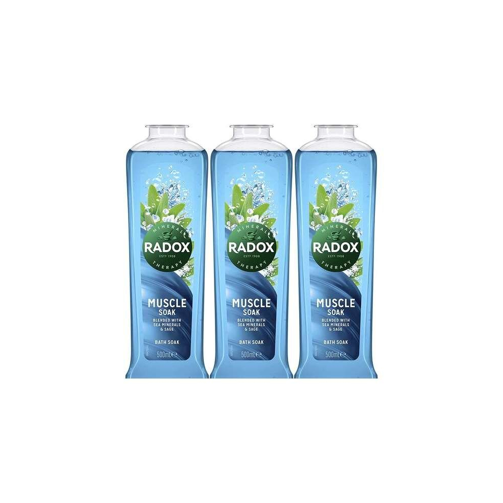 Radox Bath Muscle Soak 500ml (Blue Bottle) (Pack of 3)