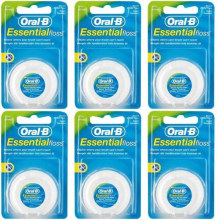 Oral-B Essential Waxed Mint Floss, 50 m(5029) (Pack of 6)