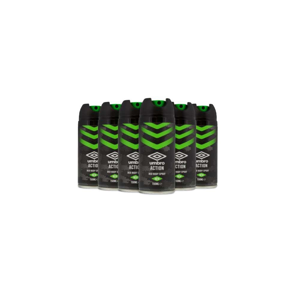 UMBRO BODY SPRAY ACTION GREEN (Pack of 6)