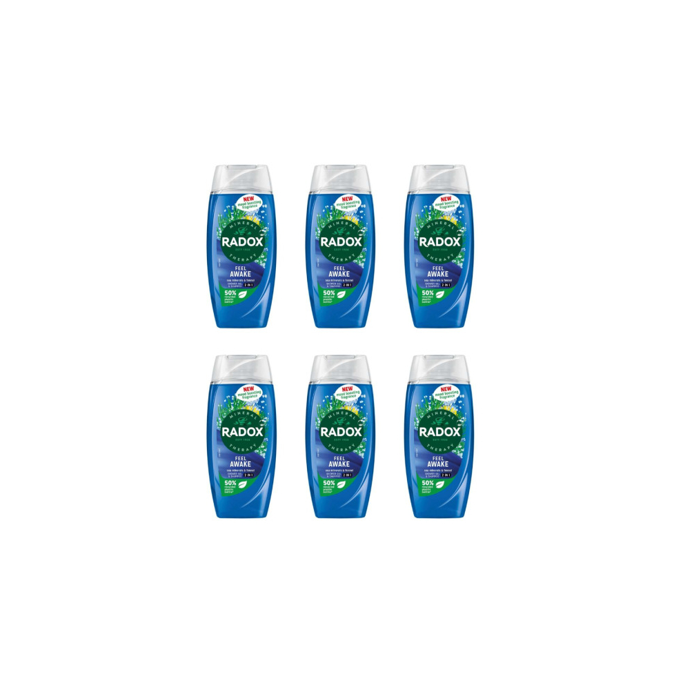 Radox Feel Awake for Men 2in1 Shower Gel 225ml (Pack of 6)