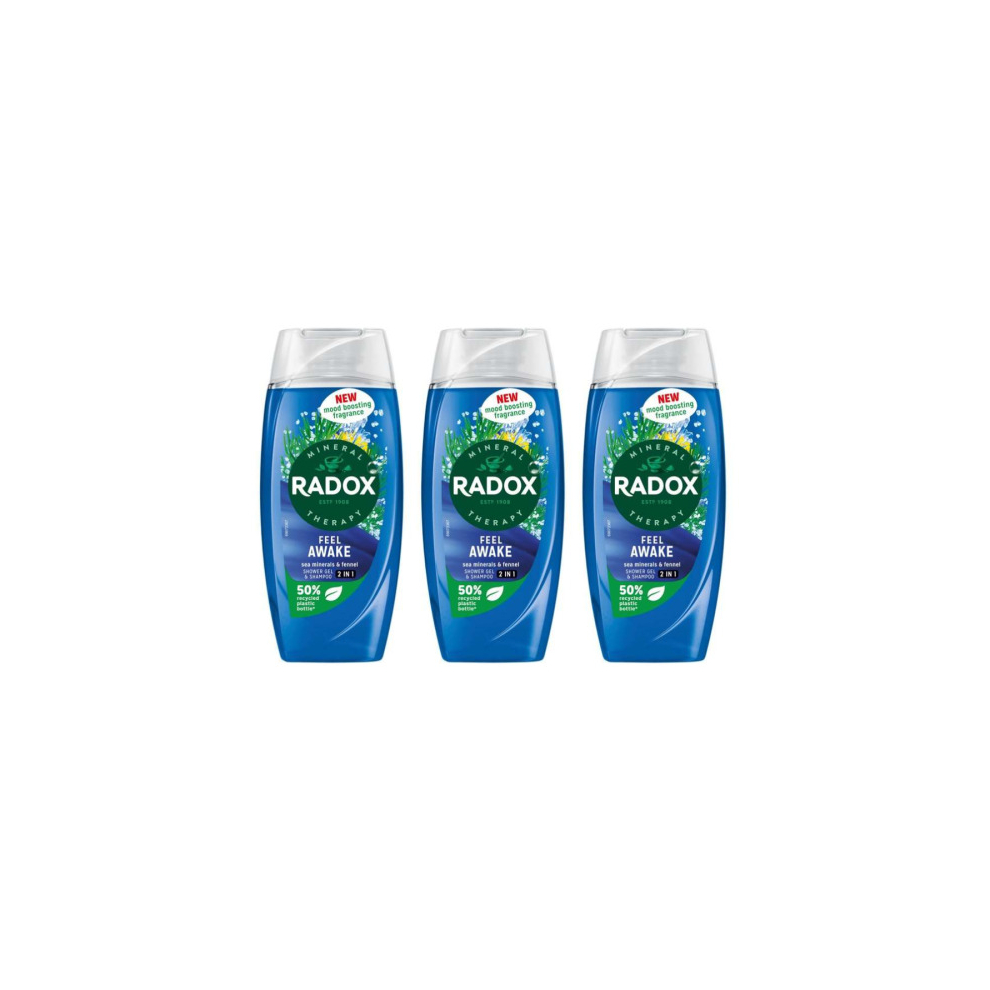 Radox Feel Awake for Men 2in1 Shower Gel 225ml (Pack of 3)