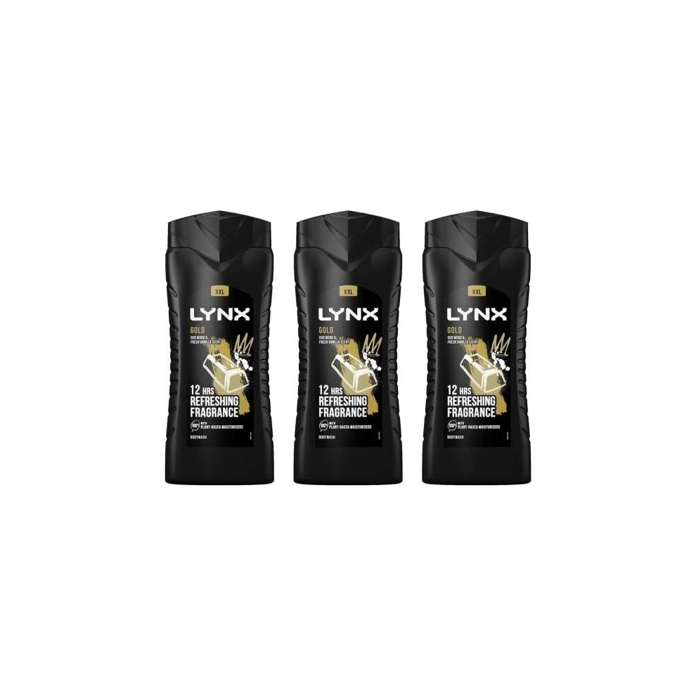 Lynx Gold Oud Wood and Vanilla 12hrs Body wash  500ml (Pack of 3)