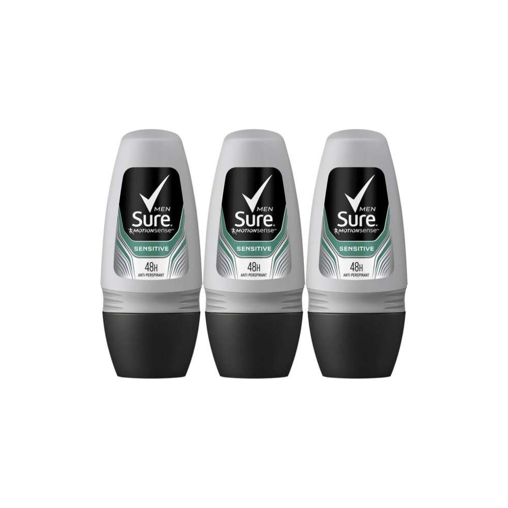 Sure Men Sensitive Roll-On Anti-Perspirant Deodorant 50ml (Pack of 3)