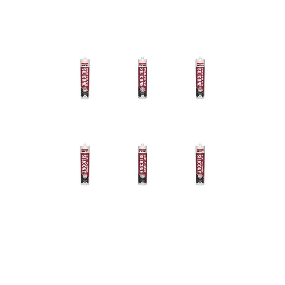 Soudal Multi Purpose Silicone Sealant, Clear 270ml    (121644) (Pack of 6)