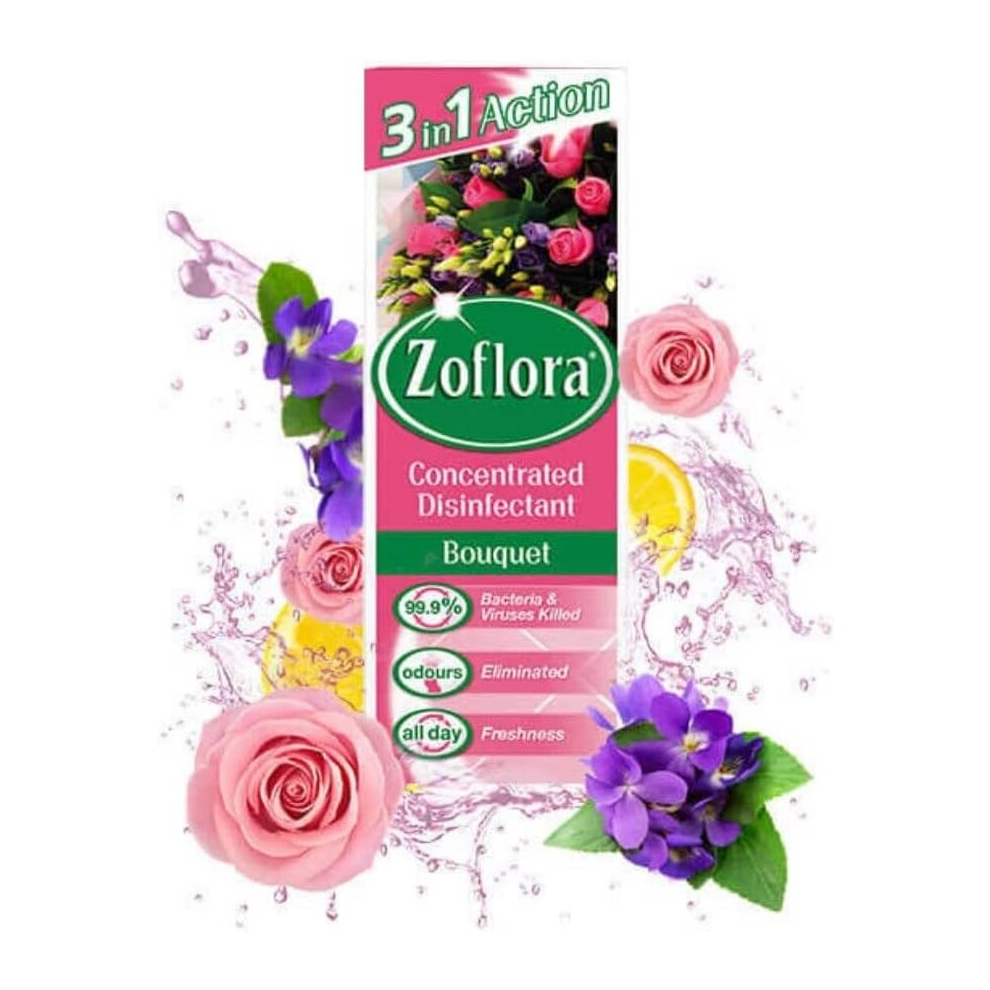 Zoflora 3in1 Action Concentrated Disinfectant Bouquet 500ml (Pack of 6)