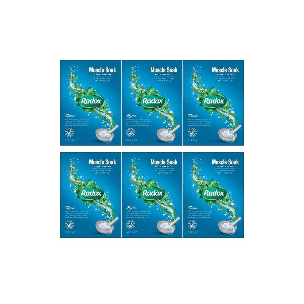 Radox Muscle Soak Bath Salts 400g (Pack of 6)