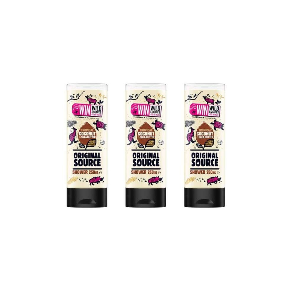 Original Source Moisturising Coconut & Shea Butter Shower Gel 250ml (Pack of 3)