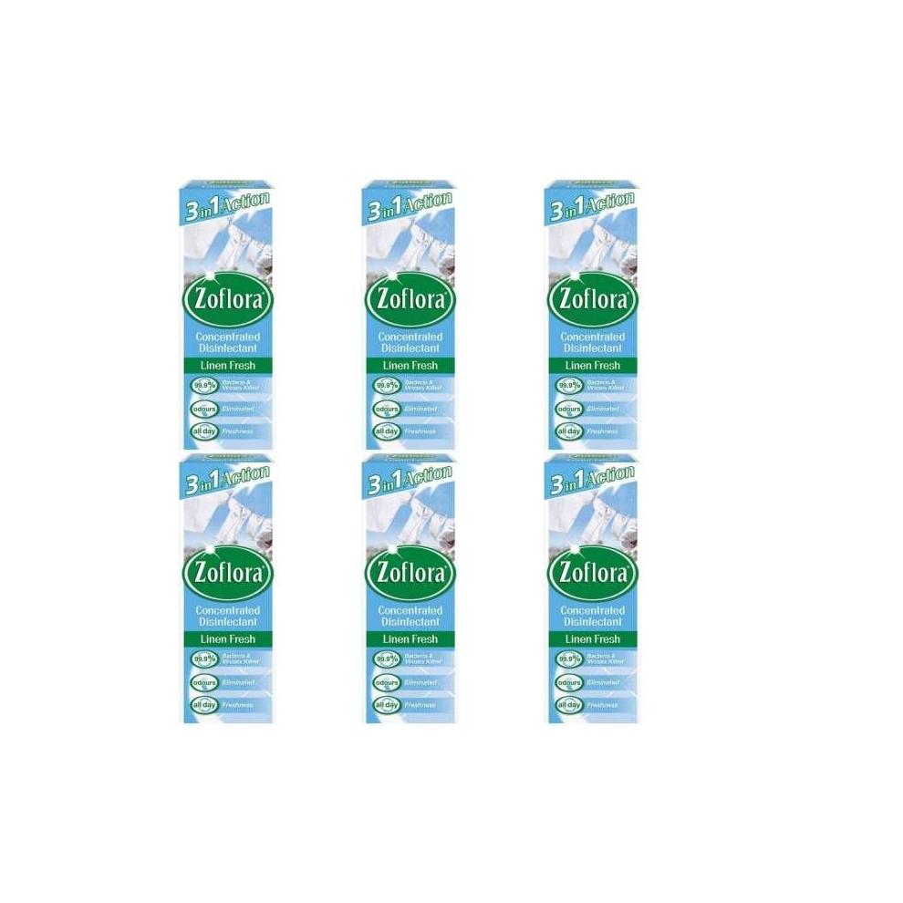 Zoflora Antibacterial Disinfectant 120ml - Linen Fresh (Pack of 6)