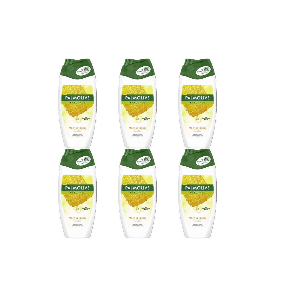 Palmolive Naturals Milk and Honey Shower Gel Cream, 250 ml (Pack of 6)