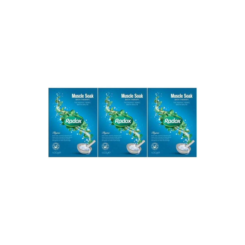 Radox Muscle Soak Bath Salts 400g (Pack of 3)