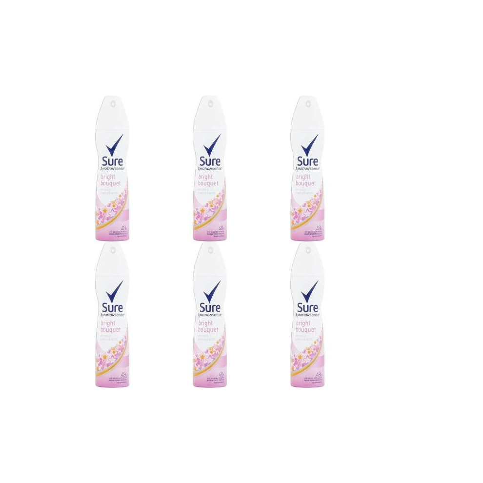 Sure Women Motion Sense Antiperspirant Deodorant, Bright Bouquet, 150ml (Pack of 6)