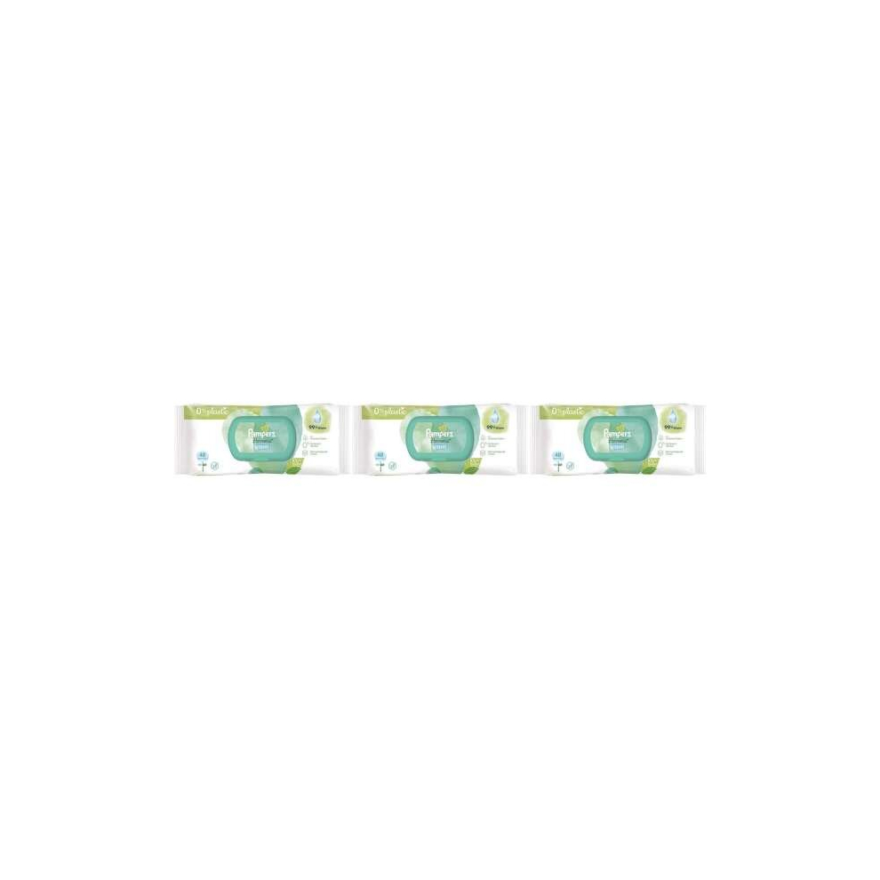 Pampers Harmonie Aqua Water-based Baby Wipes, 48 Wipes (Pack of 3)