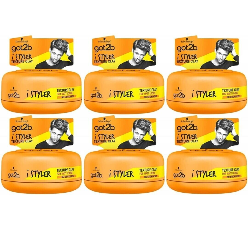 Schwarzkopf Got2b Istylers Texture Clay, 75Ml (Pack Of 6)