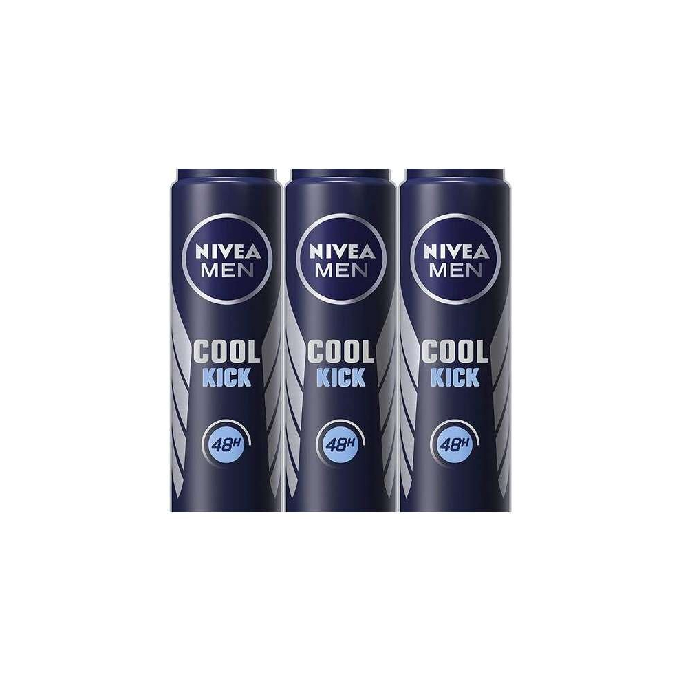 Nivea Men Cool Kick Anti-Perspirant Deodorant Spray, 250ml (Pack of 3)