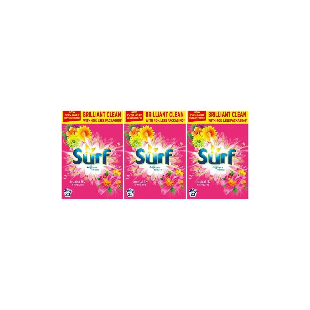 Surf Washing Powder Tropical Lily & Ylang-Ylang , 23 Washes (Pack of 3)