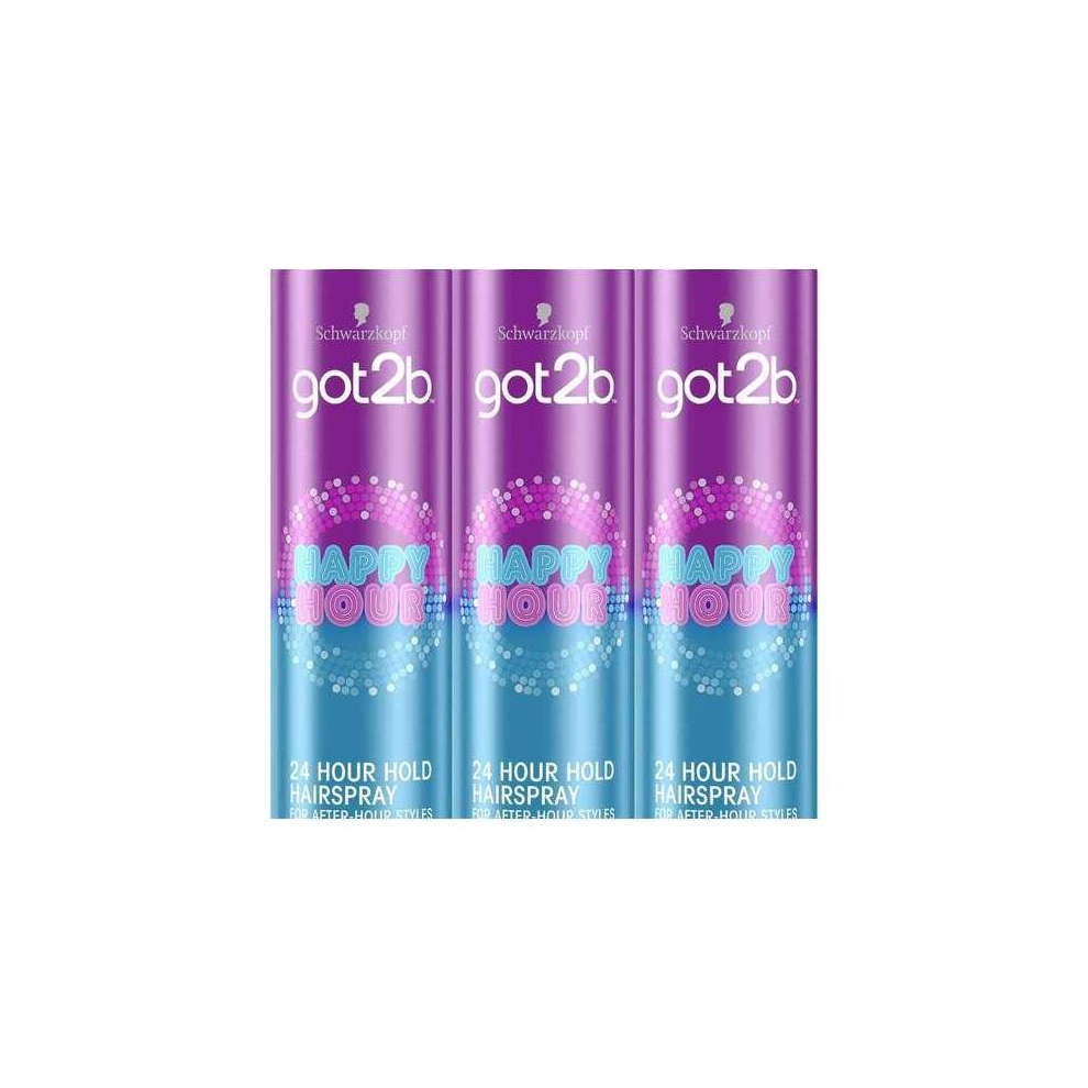 Schwarzkopf Got2b Happy 24 hour Hair Spray, 300ml (Pack of 3)