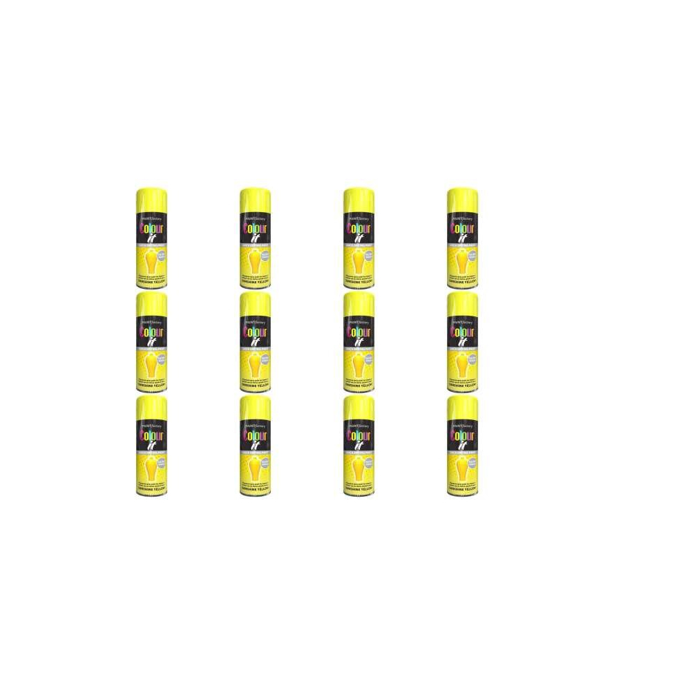 Paint Factory Colour It Primer Spray Paint 400ml Sunshine Yellow Gloss Finish     1740PR (Pack of 12)