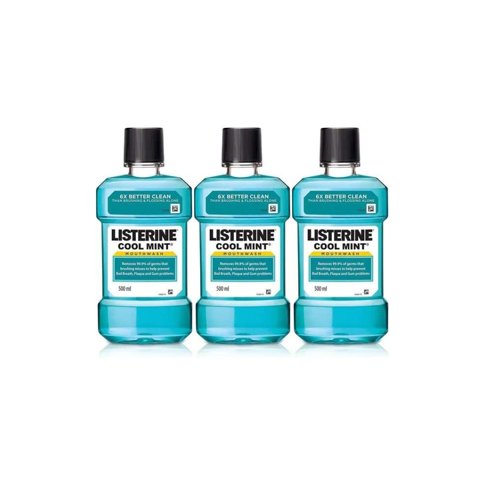 Listerine Antibacterial Mouthwash Cool mint, 500ml (Pack of 3)