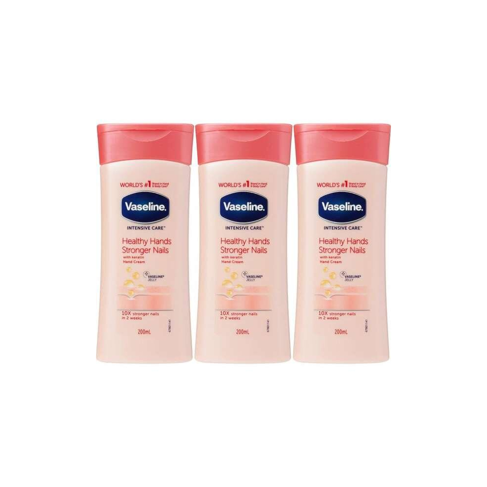 Vaseline Intensive Care Healthy Hands  Stronger Nails Lotion 200ml (Pack of 3)