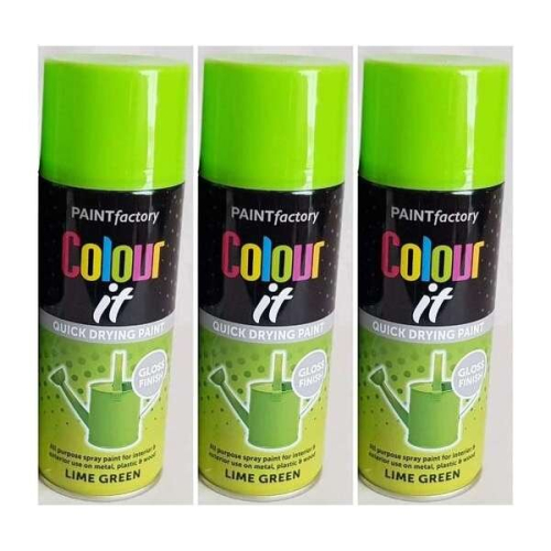 Paint Factory Colour It Multi-Purpose Spray Paint Lime Green 400ml   1739PR (Pack of 3)