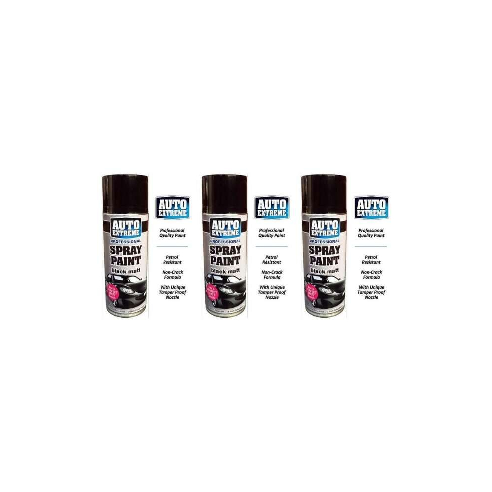 Rapide Auto Extreme Spray Paint Black Satin 400ml    1929 (Pack of 3)