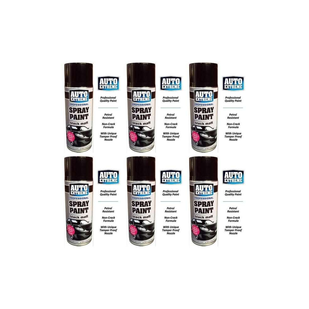 Rapide Auto Extreme Spray Paint Black Satin 400ml    1929 (Pack of 6)