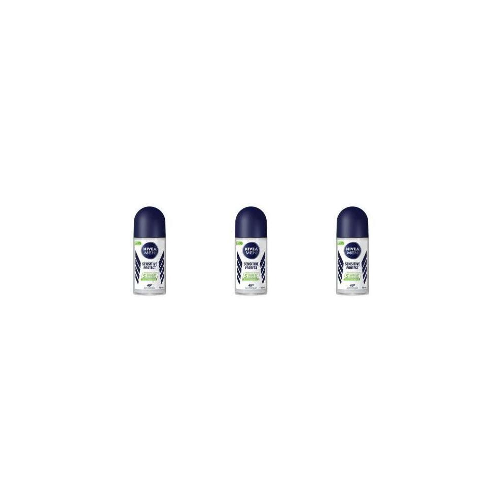 Nivea Men Sensitive Protect Anti-Perspirant Roll-On 50ml (Pack of 3)