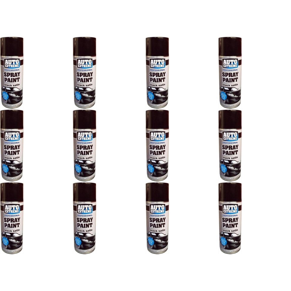 Rapide Auto Extreme Spray Paint Black Satin 400ml    1929 (Pack of 12)